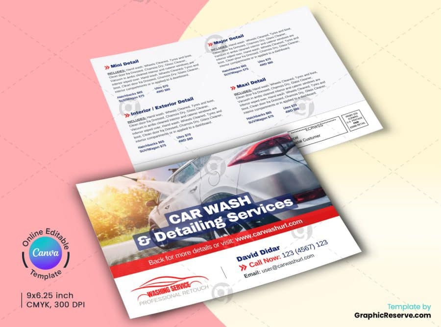 Car Wash & Detailing EDDM Postcard