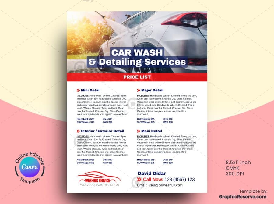 Car Wash & Detailing Flyer