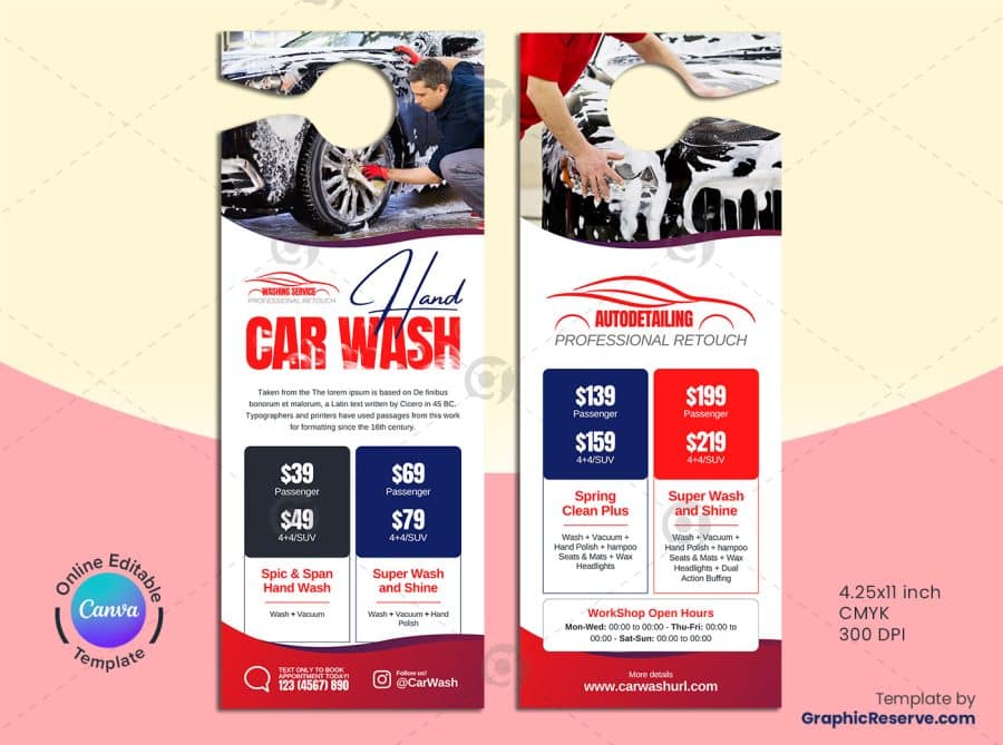 Car Wash Door Hanger Design