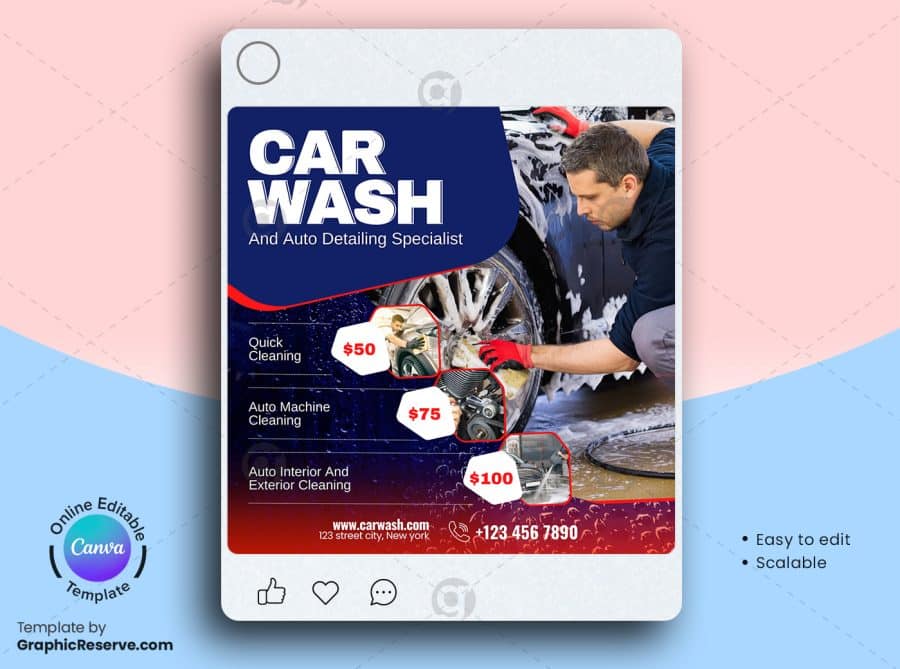 Car Wash Pricing Banner