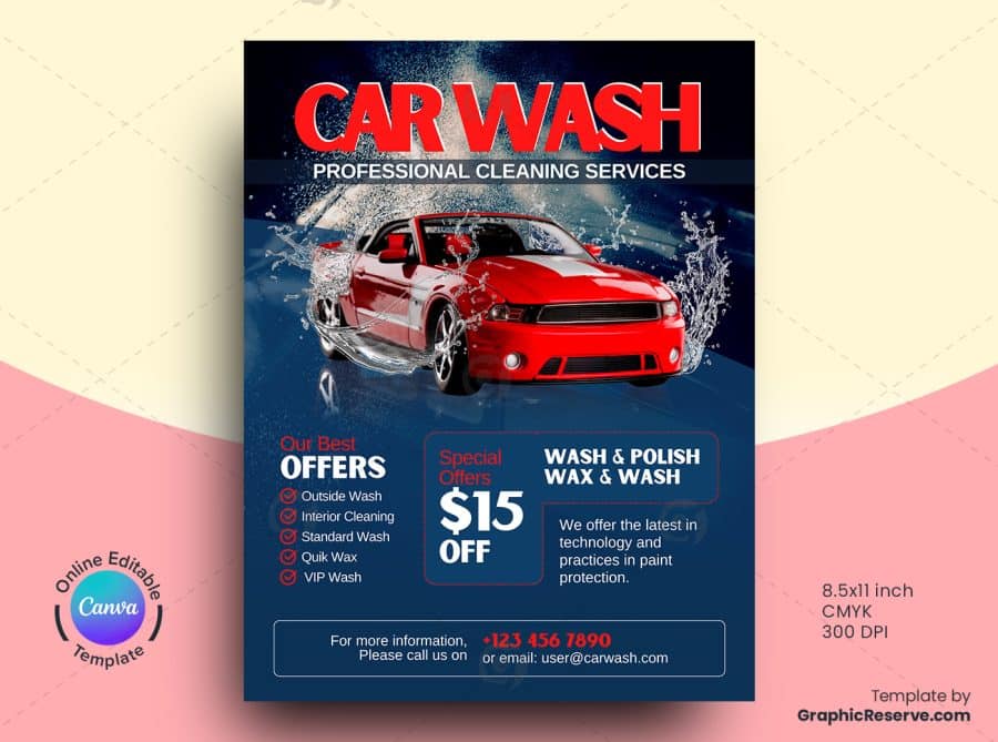 Car Wash Promotional Flyer 2v