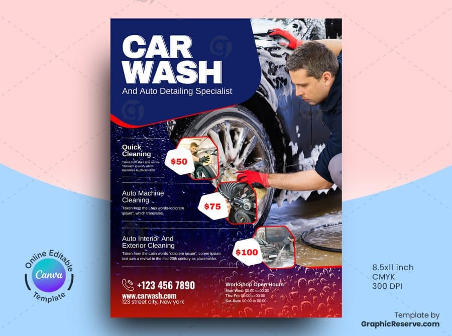 Car Wash Service Flyer 1v