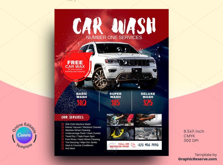 Car Wash Service Flyer 2v