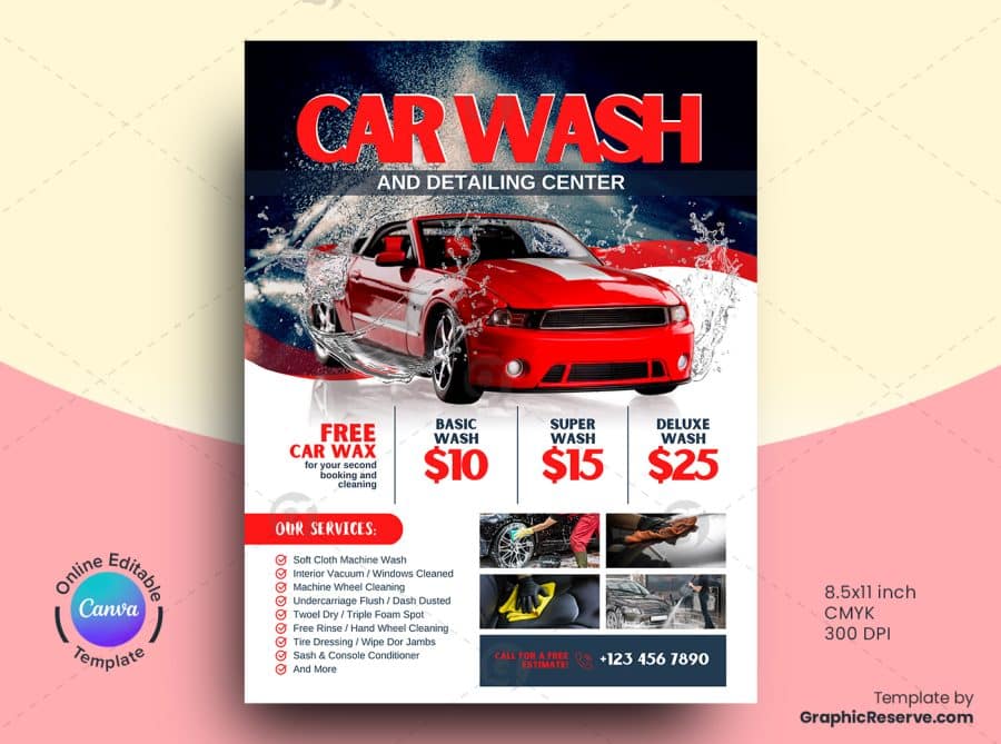 Car Wash Service Flyer 3v