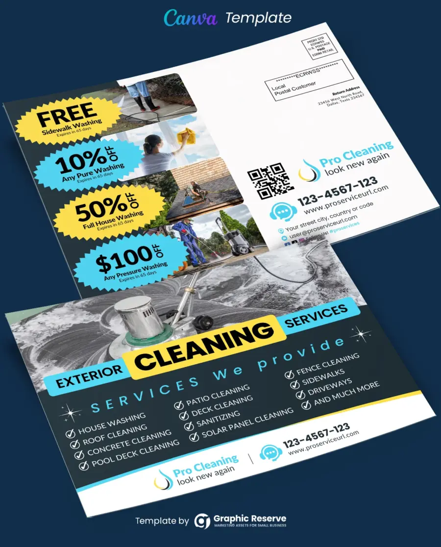 Cleaning Service EDDM Mailer Canva Template