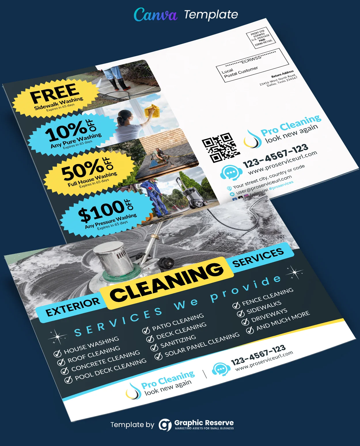 Cleaning Service EDDM Mailer Canva Template