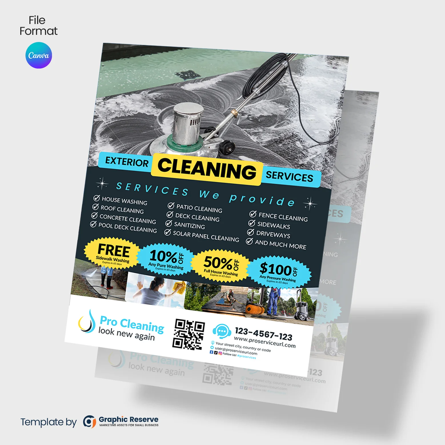 Cleaning Service Flyer Canva Template