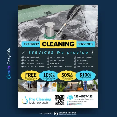 Cleaning Service Flyer Canva Template