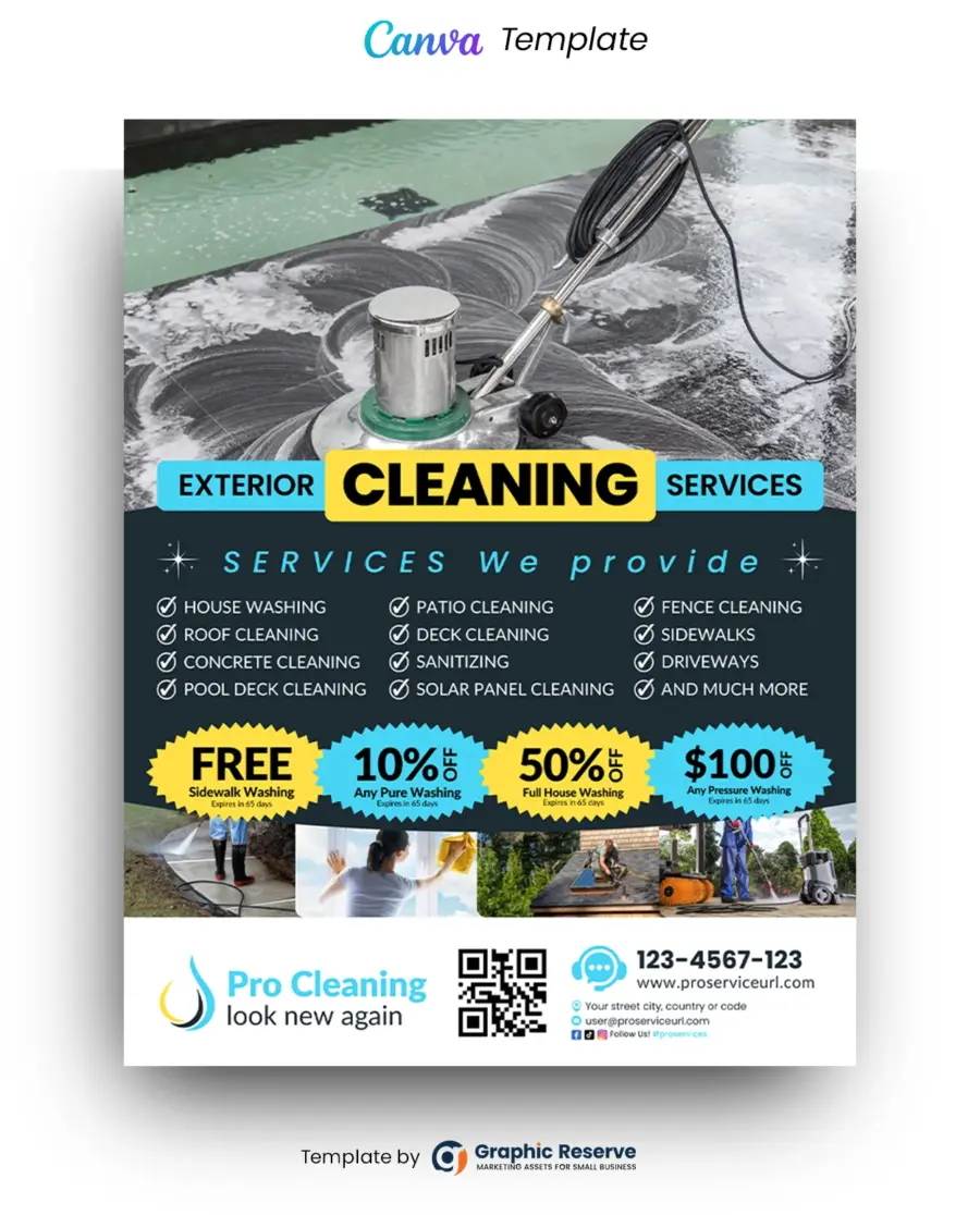 Cleaning Service Flyer Canva Template