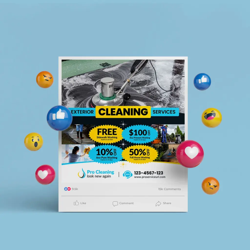 Cleaning Service Social Media Banner Canva Template