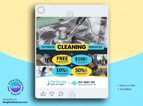 Cleaning Service Social Media Banner Canva Template