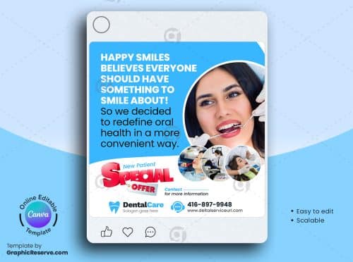 Dental Service Social Media Banner Canva Template