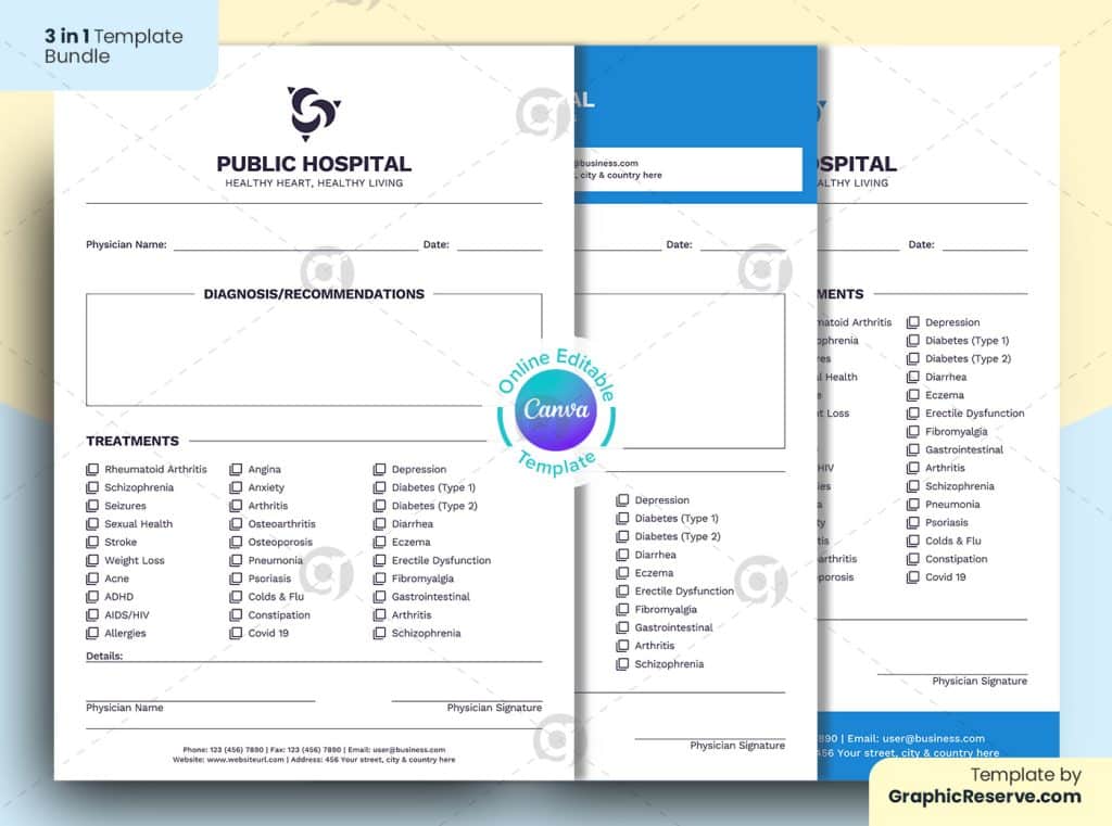 Diagnostic Center Recommendation From Canva Template 3 in 1 Bundle