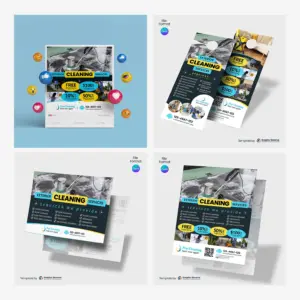 Exterior Cleaning Services Marketing Material Canva Template Bundle