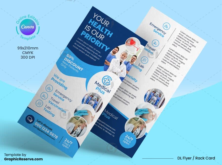 Medical Healthcare Canva DL Flyer Design