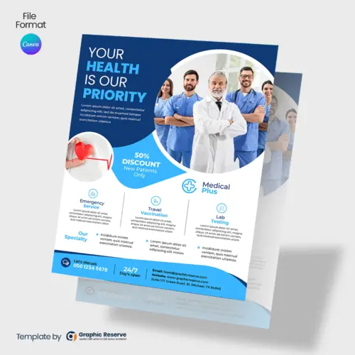 Medical Healthcare Canva Flyer Design