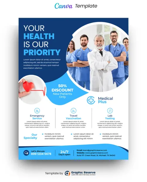 Medical Healthcare Canva Flyer Design