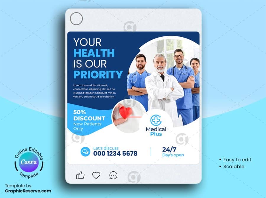Medical Healthcare Canva Social Media Banner Design