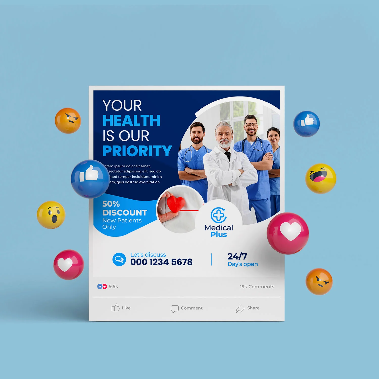 Medical Healthcare Canva Social Media Banner Design