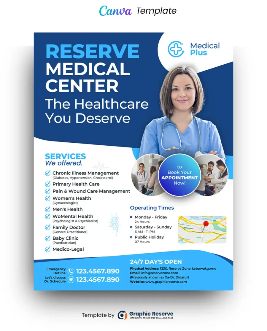 Medical Healthcare Flyer Canva Template