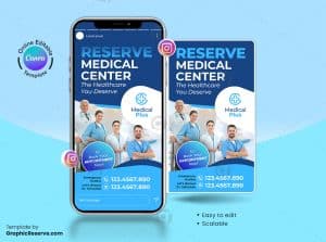 Medical Healthcare Instagram Story Banner Canva Template