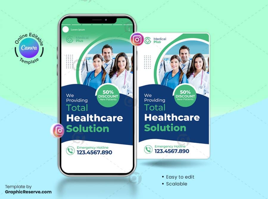Medical Healthcare Instagram Story Canva Design