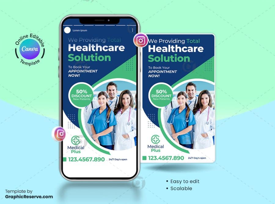 Medical Healthcare Instagram Story Canva Template