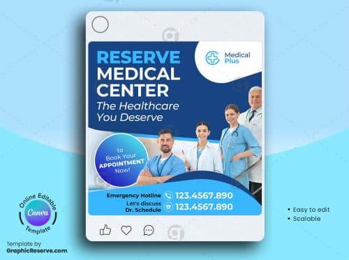 Medical Healthcare Social Media Banner Canva Template