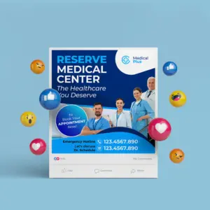 Medical Healthcare Social Media Banner Canva Template