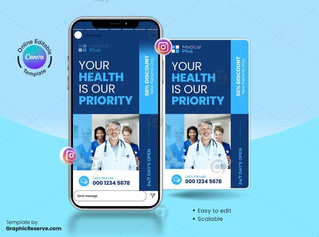 Medical Instagram Story Banner Canva Template