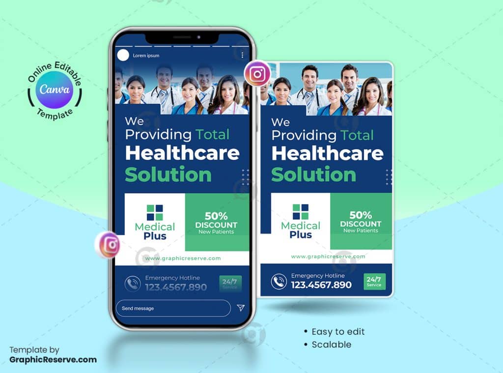 Medical Instagram Story Design Canva Template