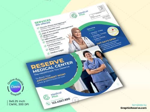 Medical Service EDDM Mailer Canva Template