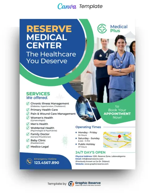 Medical Service Flyer Canva Template 2