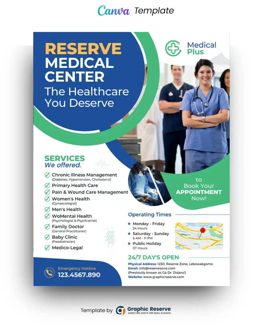 Medical Service Flyer Canva Template