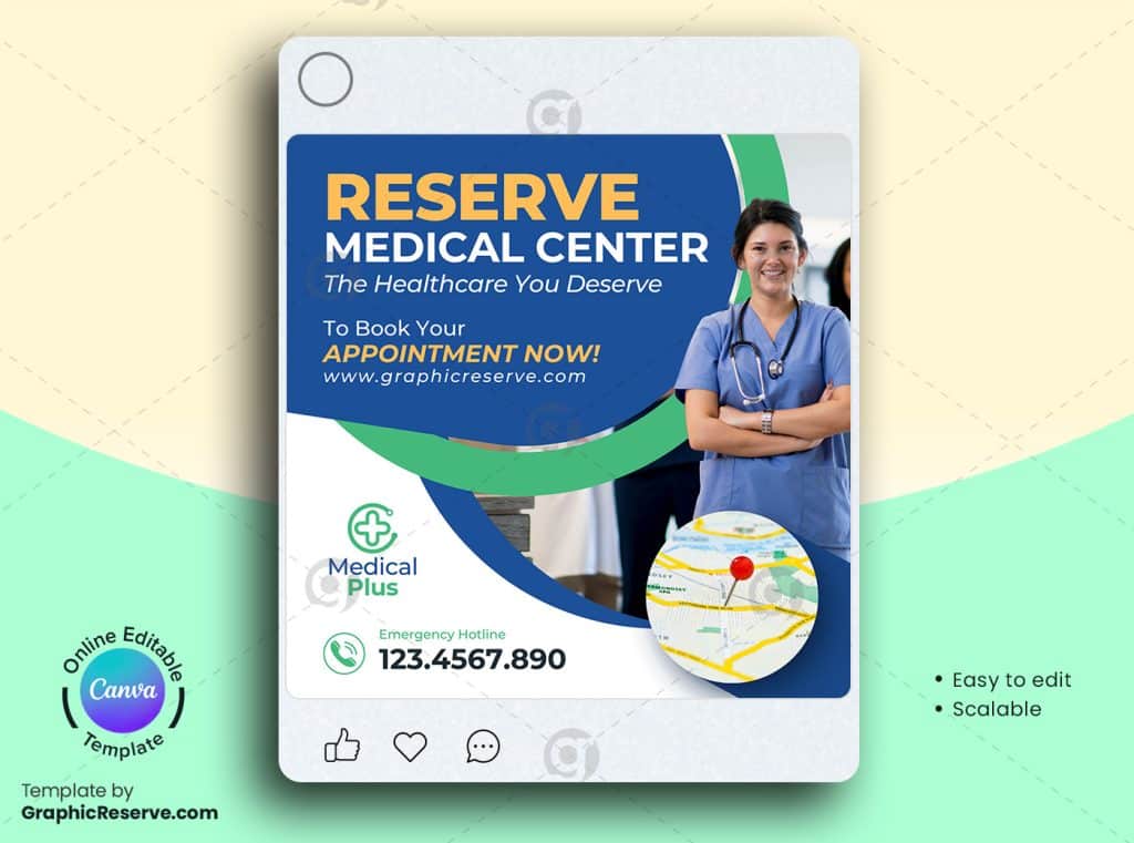 Medical Service Social Media Banner Canva Template
