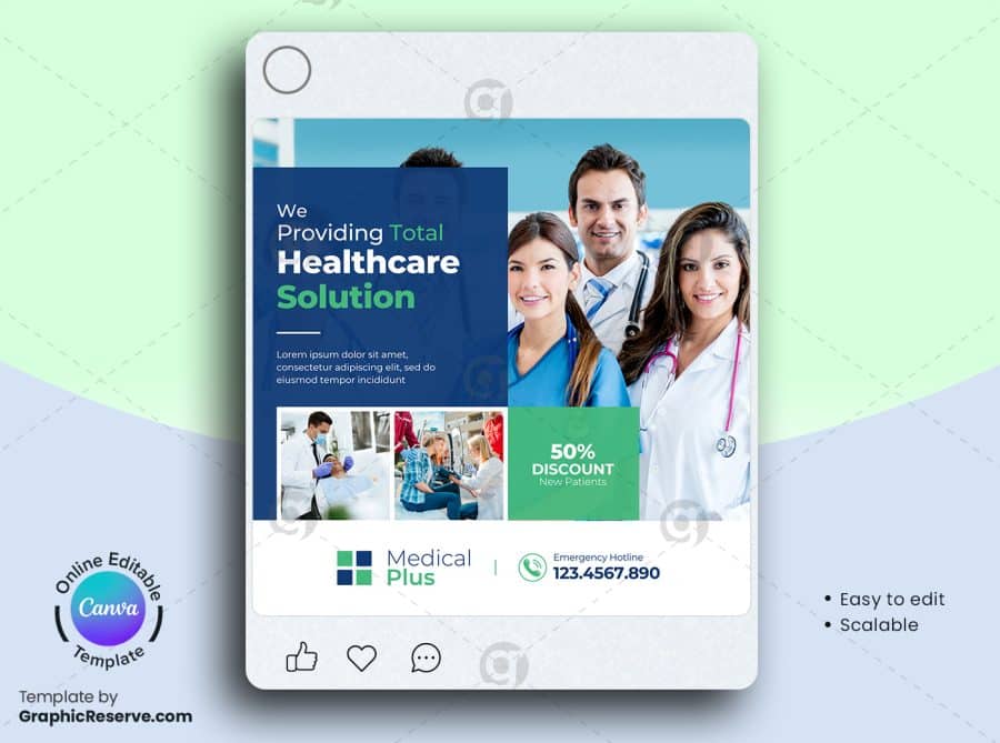 Medical Social Media Marketing Banner Design Canva Template