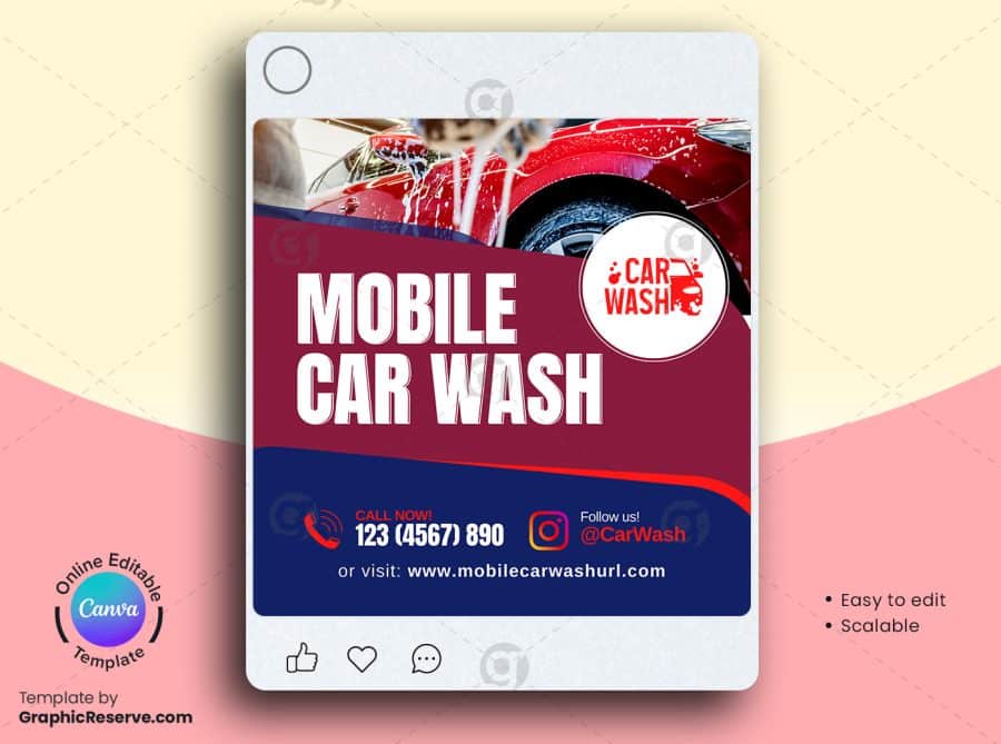 Mobile Car Wash Social Media Banner