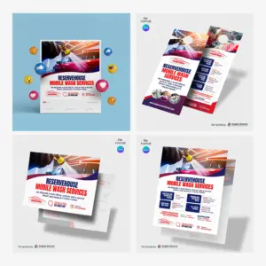 Mobile Wash Service Marketing Material Bundle Canva Template