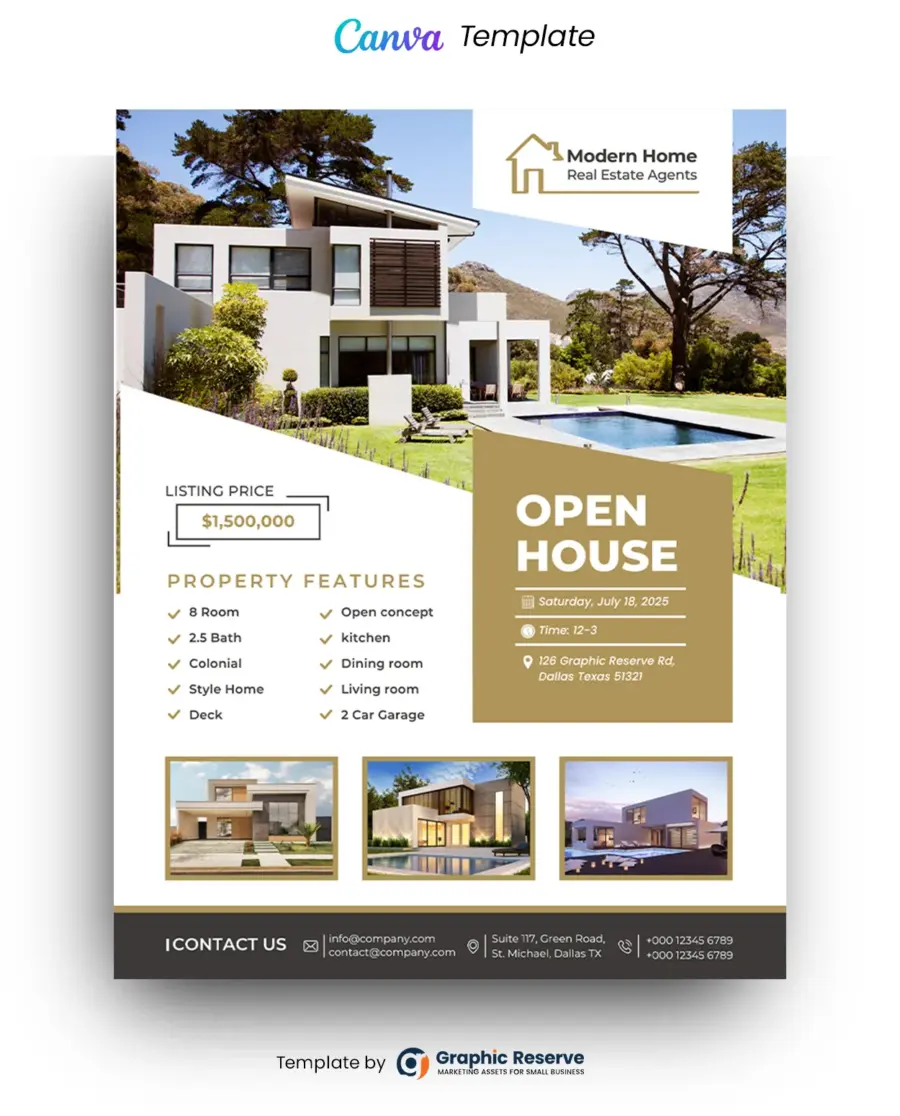 Open House Flyer Canva Template