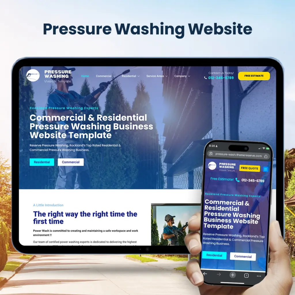 Pressure washing website Design Template