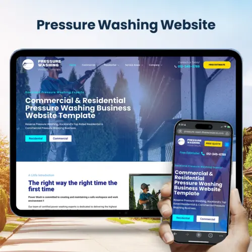 Pressure washing website Design Template