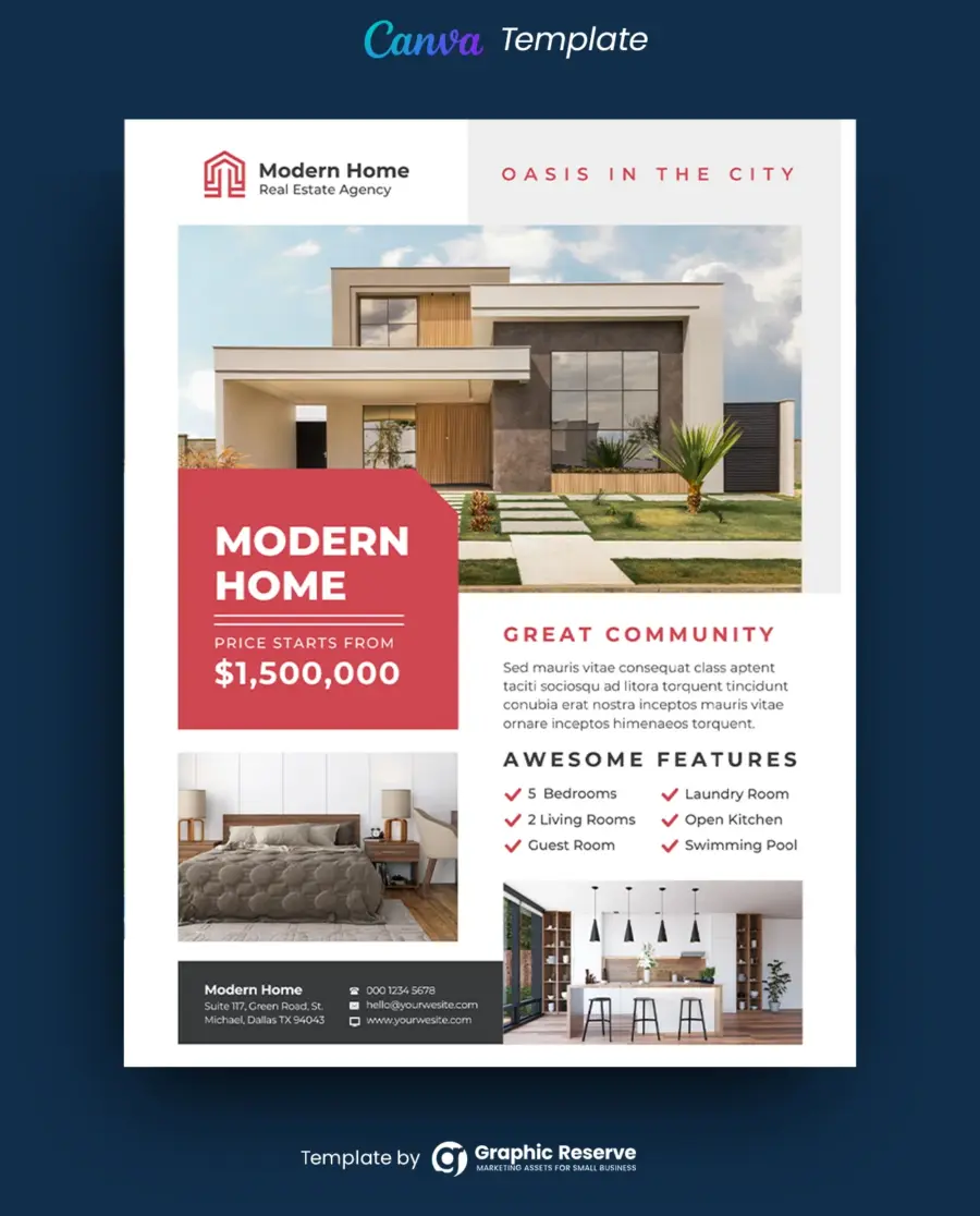 Real Estate Flyer Canva Template