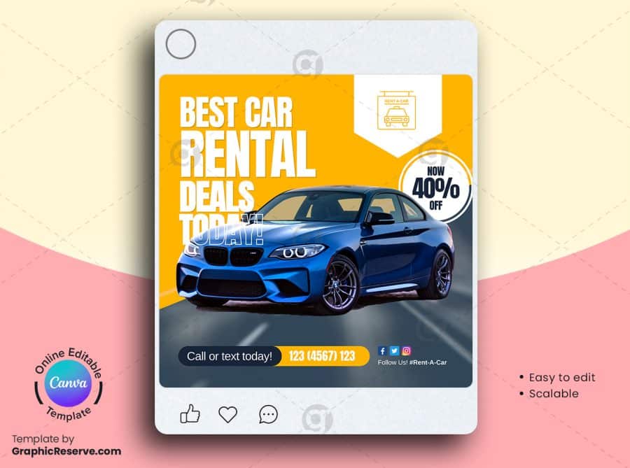 Rental Car Social Media Banner