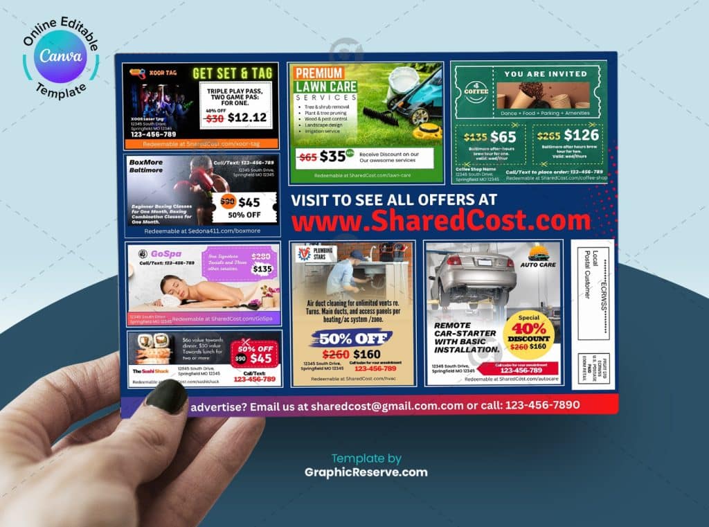 Shared Cost EDDM Mailer Design Canva Template