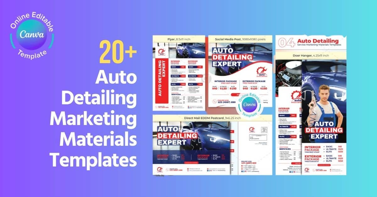 20+ Auto Detailing Marketing Materials (CANVA Templates)