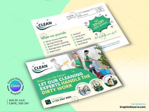 Cleaning Service Direct Mail EDDM Canva Template