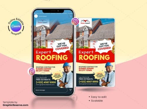 Expert Roofing Instagram Story Design Canva Template