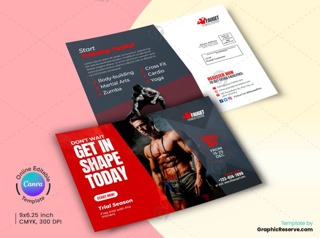 Fitness Gym EDDM Postcard