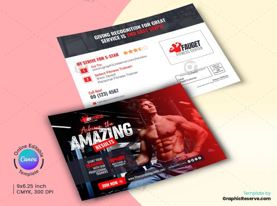 Fitness Review EDDM Postcard