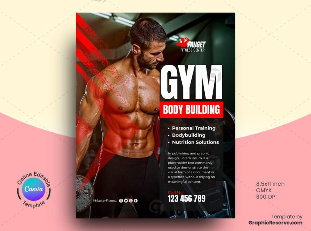 Gym Flyer Design Canva Template